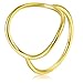 Lemon Grass Gold Vermeil Open Circle Ring in Sterling Silver Size 8