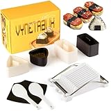 Musubi Press Mold Kit, Includes 2 Musubi Makers, 2 Onigiri Molds, 2 Rice Paddles, Temaki Roller & Luncheon Meat Slicer – Easy to Clean, Dishwasher Safe