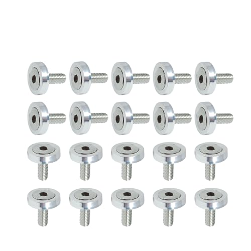 JCSUMRID 20 Pcs Engine Bay Dress Up Bolts Kits Fasteners Aluminum M6 Screws Bumper Fender Washers License Plate Frame Decor Bolts Accessories for Most Vehicle Motorcycles Cars Trucks(Silver)