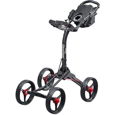 Bag Boy Quad XL Golf Push Cart, Red/Black Cover