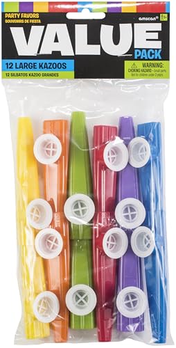 Amscan Kids Kazoos Musical Instruments for Gift Prize and Party Favors 12 Pack