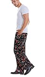 Men's Pepper Print Baggy Chef Pant, Classic Twill Relaxed Chili Cargo Pant (S, Red Pepper)