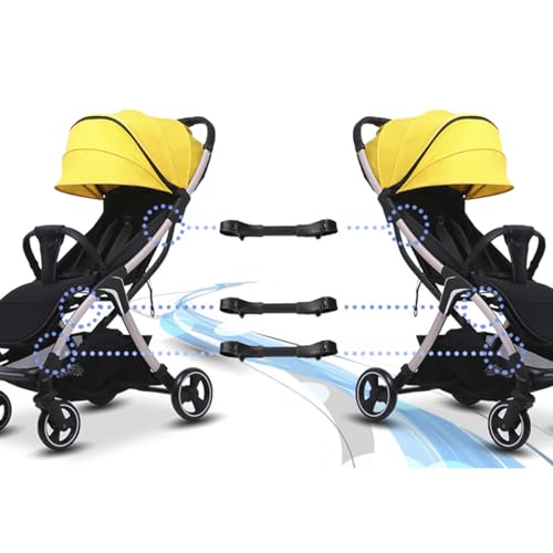 Image of Universal Stroller Cart Connectors Stroller Side by Side Pushchair Connectors Twin Stroller Connectors, Pack of 3
