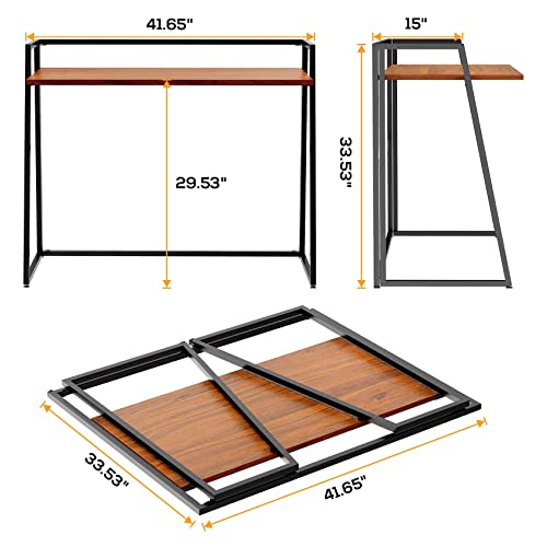 EUREKA ERGONOMIC Foldable Desk 41\", Folding Desk No Assembly Required folable Desk Home Office Small Folding Computer Desk Table for Small Spaces Study Writing Work, Portable, Easy to Fold Up or Down