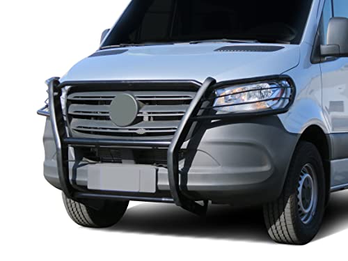 Image of Black Horse Grille brush Bumper Guard Modular Black Compatible with 19-25-Benz Sprinter 1500 /2500 /3500 /3500XD /4500|19-25 Freightliner Sprinter 1500 /2500 /3500 /3500XD /4500-17D503MA