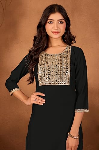 Image of Women's Embroidered Kurta Pant Set | Ethnic Kurta with Pant | Festive & Casual Wear Suit Set for Women