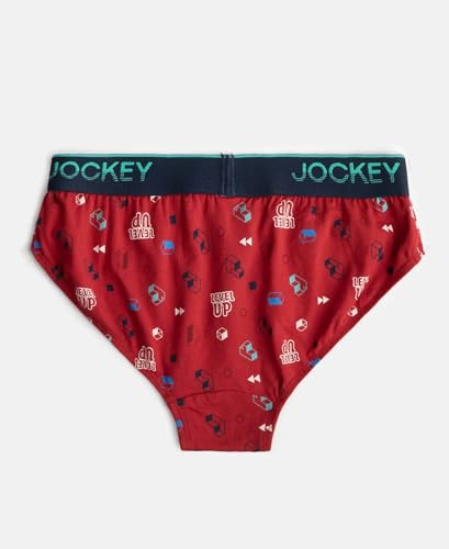 Image of Jockey PB04 Boy's Super Combed Cotton Elastane Stretch Printed Brief with Ultrasoft Waistband (Pack of 2)