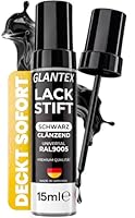 GLANTEX Lackstift Schwarz Glänzend [15ml] – Hohe Deckkraft für Kratzer und Steinschläge – Auto & Felgen Lackstift Schwarz Glanz