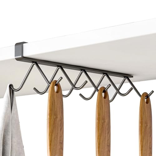 Soporte para tazas - Portavasos, Percha para tazas debajo del gabinete | Cuelga tazas debajo del gabinete, Solución de almacenamiento de tazas, Ganchos de organización de cocina, Soporte para un