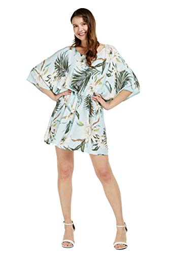 Image of Wispy Cereus Light Blue Family Matching Hawaiian Clothes | Family Matching Outfits • Soft Rayon Fabric • Tropical Floral Print • Vacation Ready • Luau Party Wear