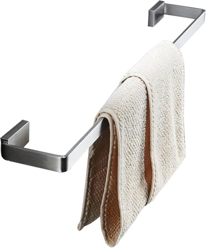 Rail en acier inoxydable salle de bain porte-serviette mural argenté brossé 80cm
