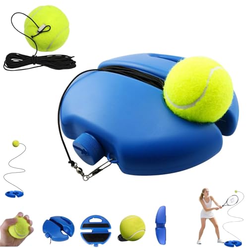 HISKI Tennis Ball Training Baseboard, Tennis Trainer Equipment Set, Tennis Trainer Ball with String, Tennis Trainer Rebound Ball, Multifunction Tennis Practice Rebounder for Backyard (Ball+1Set)