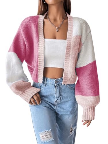 カラー　20AW kolor DOCKING KNIT CARDIGAN JASCLS Women's Trendy Color Block Striped Open Front