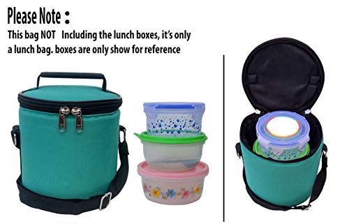 Image of Insulated Lunch Bag, Polyester, Water Resistant, for Office, School /Collage and Travelling, 1 Litre (Without Containers, Size-6.5 X 6 X 6)