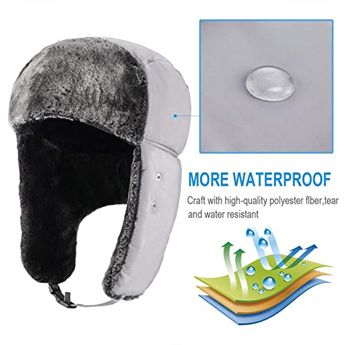 Image of mysuntown Winter Hats for Women Men Trapper Ushanka Hat with Ear Flaps