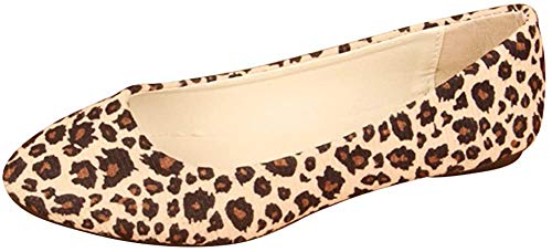 MISSMAO Femme Ballerines Leopardo Chaussures Plates Été Sauvage et Gracieux,Léopard Blanc,EU 38
