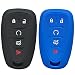 Qty(2) Alegender Silicone 5-Btn Smart Key Cover Fob Case Skin Remote Jacket Protector for Chevrolet 2017 2018 2019 Chevy Malibu Camaro Sonic Cruze Volt Equinox HYQ4EA