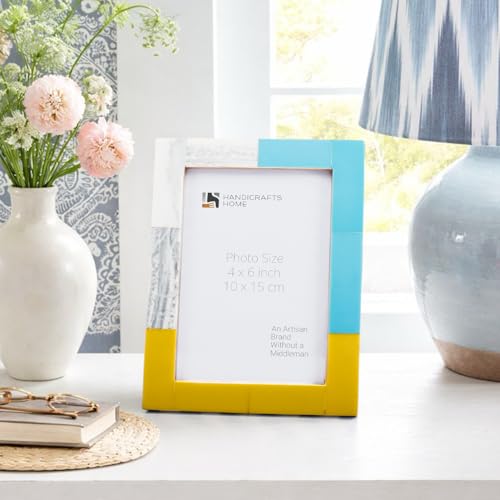 Image of Handicrafts Home 4x6 Picture Frames Pack of 2 - Mondrian Collection Handcrafted Photo Frames, Perfect for Wall & Tabletop Display, Ideal Home Decor Gift
