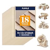 Basswood Sheets 1/16,18 Pack 8x12 Inch Basswood for Laser Cutting, Drawing,Wood Burning, Architectural Models.Plywood Sheets Unfinished Wood Boards for DIY Crafts.