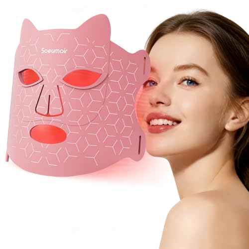 Image of Red Light Therapy Mask for Face, LED Face Mask Light Therapy with Near-Infrared 850nm, Red Light Mask, USB C Rechargeable Mask for Home Working Travel Yoga