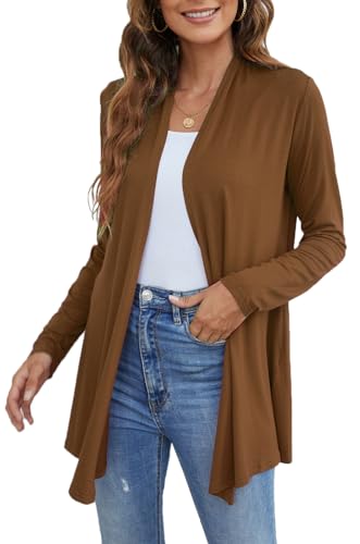 Image of Ladlop Women's Lightweight Open Front Cardigans Long Sleeve Casual Soft Drape Fall Cardigan