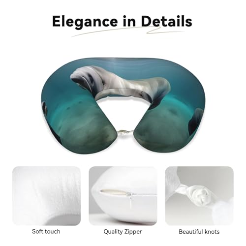 Almohada U de poliéster negra ergonómica miniatura 4