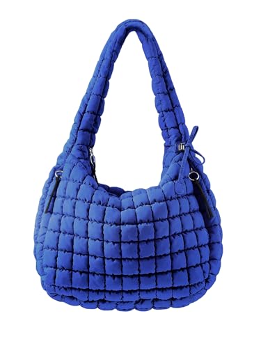 ASWACA Puffer Quilted Tote Bag for Women Nylon Crossbody Bags Puffy Purse Hobo Large Shoulder Bag Trendy
