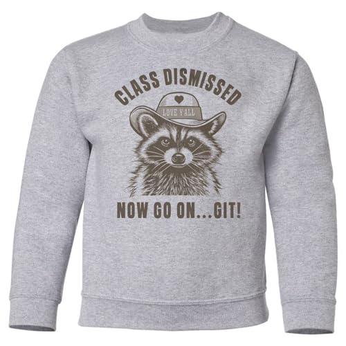 Raccoon Love Y'All – Class Dismissed Now Go On Git Youth Crewneck Sweatshirt
