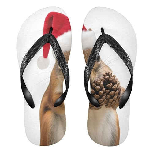 Burbuja Cute Squirrel Flip Flops for Women Men, Soft Thong Sandals Rubber Slippers for Pool Beach Essentials