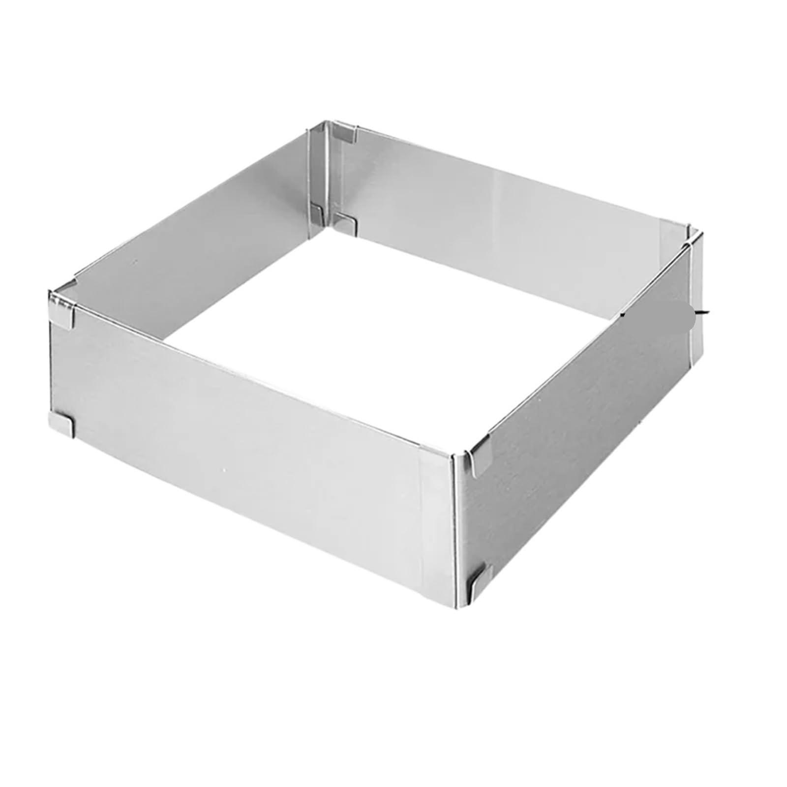 Anillo para Tartas Anillo Cuadrado Redondo Ajustable for Mousse, Molde for Hornear Pasteles de Acero Inoxidable, Herramientas de decoración de postres de Cocina(Square)