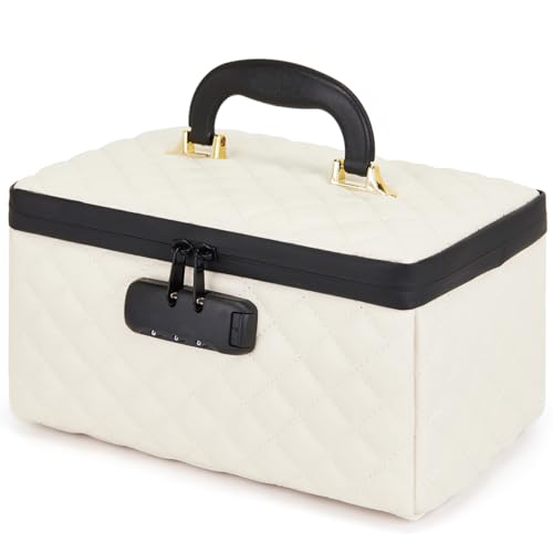 KaAutoler Portable makeup box with Lock, Large Capacity Travel Makeup
