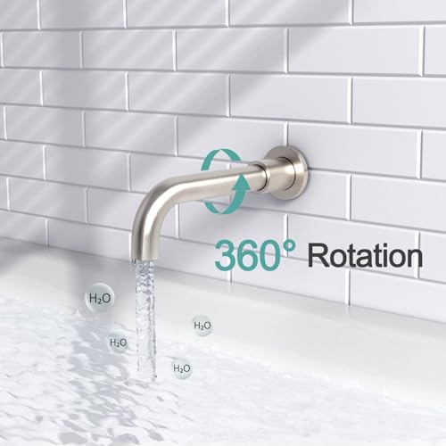 Image of SR SUN RISE 10 Inches Wall Mounted Shower System with Tub Spout Shower Tub Faucets Sets Complete Newer Model High Pressure 8-Spray Rain Shower Head and 6-Setting Handheld Combo, Brushed Nickel