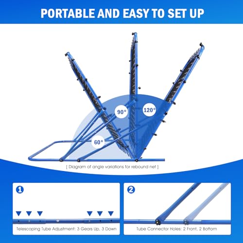Image of Soccer Baseball Rebounder Net, Quick-Switch Angle Soccer Pitchback Volleyball Training for Control, Passing Practice, Easy Setup Soccer Goal Rebounder Gifts Aids & Equipment for Kids,Teens & Adults