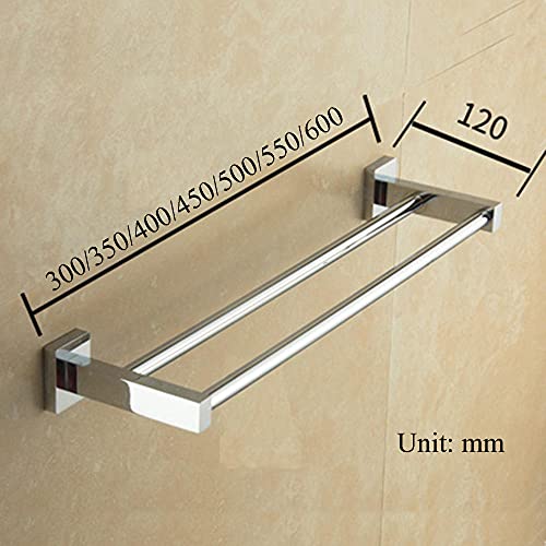 Étagère de serviette double poteau auto-adhésive cuivre salle de bain