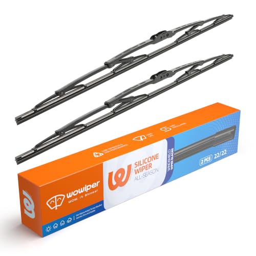 Image of Silicone Wiper Blades 22 inch + 22 inch Replacement Windshield Wiper Blades for Ford F150 F250 F350 F450 F550 2023 2022 2021 2020 2019 2018-2009 OEM Quality Wipers for Front Windshield(Set of 2)