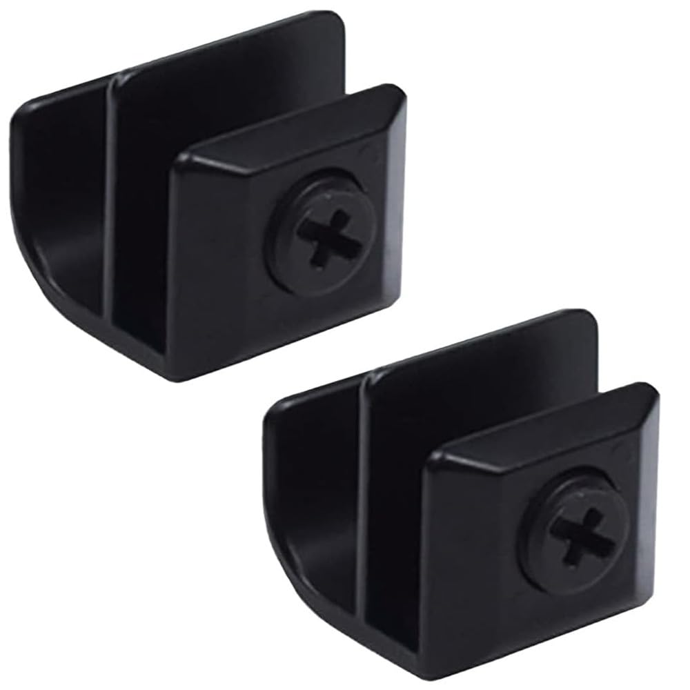 Heuskay Style C 2 Pcs Glass Door Handle,Glass Clip Handle,Zinc Alloy No Drilling Door Clips Clamps Pulls Handles Knobs For Glass 3-5Mm Showcase Glass Cabinets Drawer,C(Black)