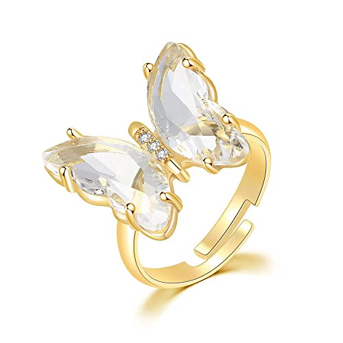 AVRYN Bague for Femme, Bague de Doigt, Ensemble de bagues, bagues d'ouverture de bagues for Femme Design réglable Bijoux Mariages Cadeau de fête (Color : White)