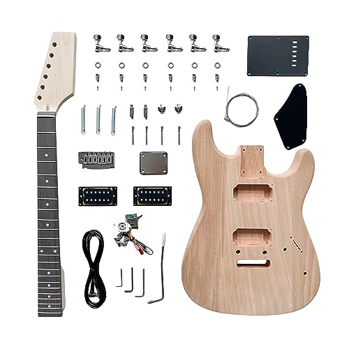 DBL DIY Guitar Kit for Beginners and Professionals,Right Handed with Mahogany Body Rosewood Fingerboard,Build Your Own Guitar