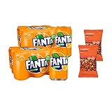 UBOON - Naranja - Refresco con 8% de zumo de naranja - Pack de 24 latas, 330 ml + ¡Incluye Dos Cacahuete frito mezcla Mercadona de Regalo