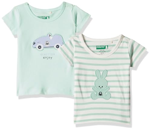 Image of UNITED COLORS OF BENETTON Baby Boy Cotton Striped Regular Fit T-Shirt