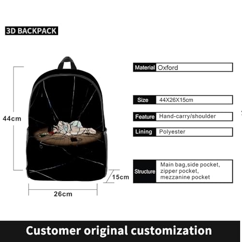 Anime Serial Experiments Lain 3D Fashion Backpack Printed Multi Zipper Pack Casual Bag (HL11621X01)2