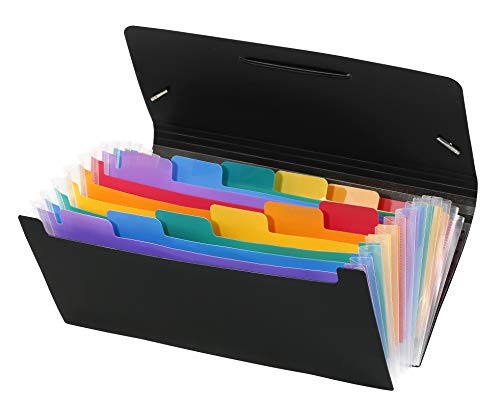 Viquel Rainbow Class - Trieur Accordéon de Bureau, Porte Document 12 Positions, Organisateur de Bureau Extensible, Trieur Format Chèque en Plastique, 26 x 13...