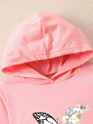 YiZYiF Kids Girls Casual Tracksuit Loungewear Long Sleeves Print Hoodie Pants Set For Outdoor Sports Workout3