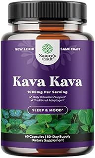 Kava Kava Mood Support Supplement - 1000mg Kava Kava Capsules Fast Acting Mood Boost and Relaxing Supplement - Calming Kava Extract Nootropic Supplement for Focus Memory and Brain Support