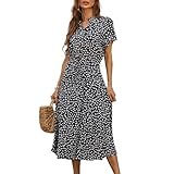 Matériau : robe décontractée en polyester + coton. Tissu super doux, fabriqué en tissu doux, respirant et doux pour la peau. Confortable au toucher et à porter
