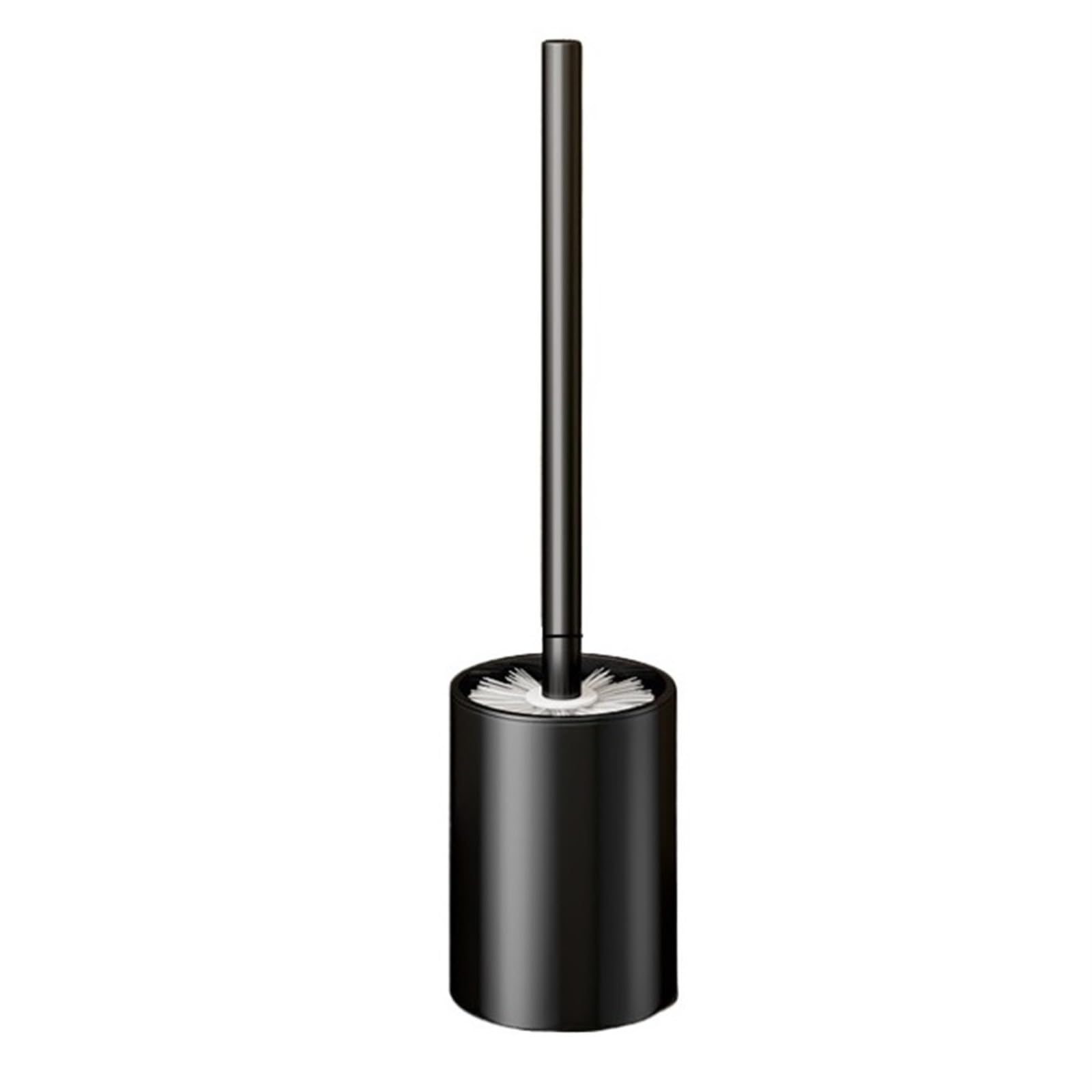 Cepillos de baño, Cepillo de baño con Soporte, Cepillo de Inodoro de Mango Largo, Cepillo para Inodoro, Cepillo para Fregar (Negro, 35 x 9 cm)
