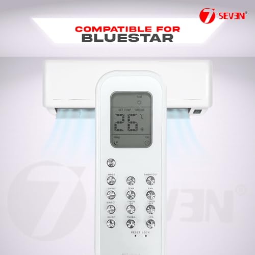 Image of 7SEVEN Compatible with Bluestar AC Remote Control RG35D BGCEF Model 46 Suitable for 1 1.5 2 Ton Split & Window Air Conditioner - Match Key by Key Exactly with existing Bluestar AC Remote Function