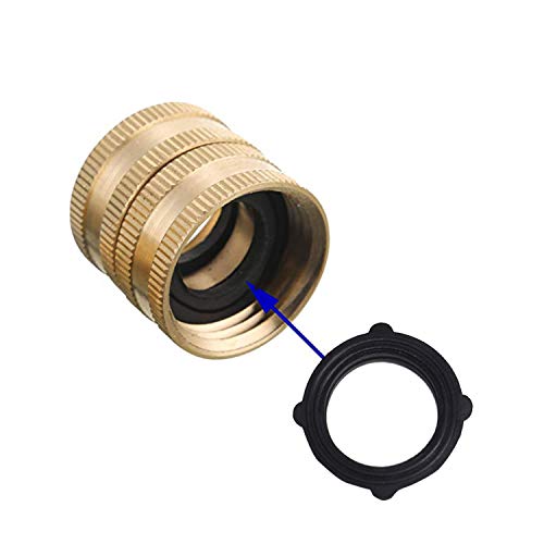 Hourleey Garden Hose Adapter, 3/4 Inch Solid Brass Hose Connectors Adapters Male to Male, Female to Female, 4 Pack