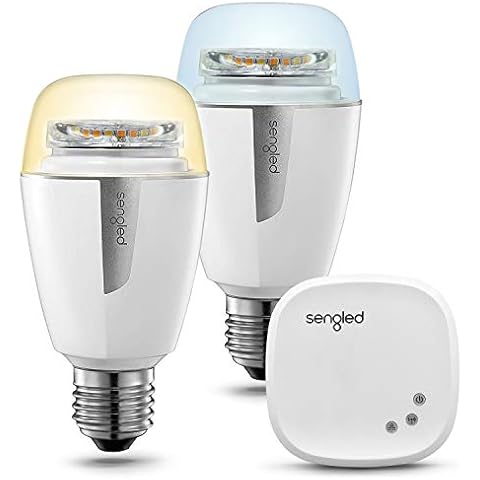 Sengled Element Plus Smart LED Lighting Starter Kit, Dimmable LED Light Bulbs Warm and Cool White, Works with Alexa/Google Assistant/Echo, App Remote Control, 60 W Equivalent, E27 Cover