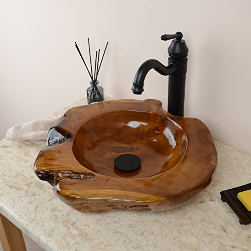 Wohnfreuden - Lavabo di legno | Legno Rotondo ca 45 cm | Fotografati individualmente + selezione di lavabi in teak dalla galleria fotografica ✓ Lavabi in teak per il tuo bagno